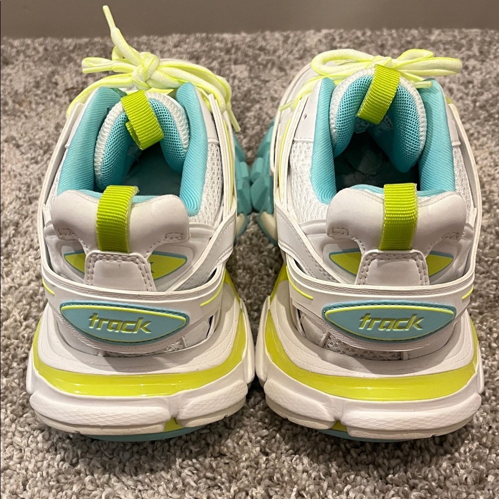 Balenciaga Women's Track White and Teal Sneakers - Picture 8 of 8